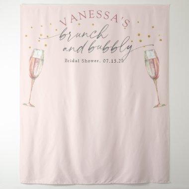 Pink chic champagne brunch bridal shower backdrop