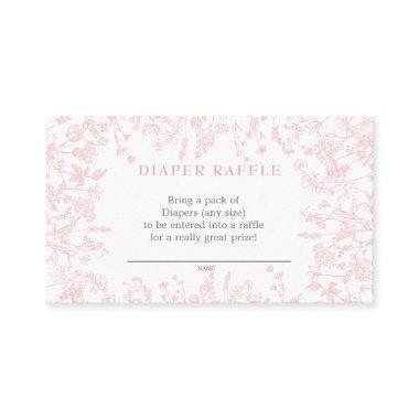 Pink Chinoiserie floral diaper raffle , game Business