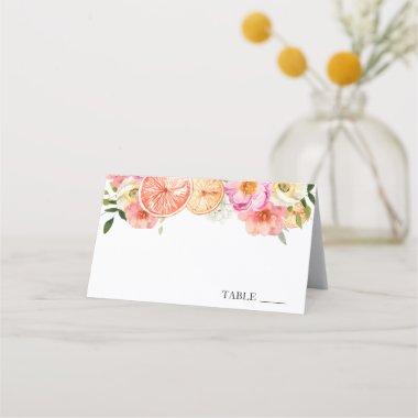 Pink Citrus Flowers Name Place Invitations