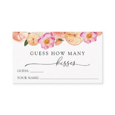 Pink Citrus Guess How Many Kisses Enclosure Invitations