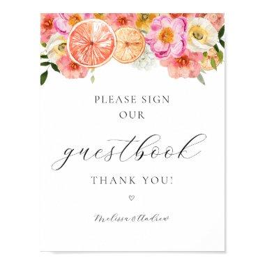 Pink Citrus Sign our Guestbook Sign