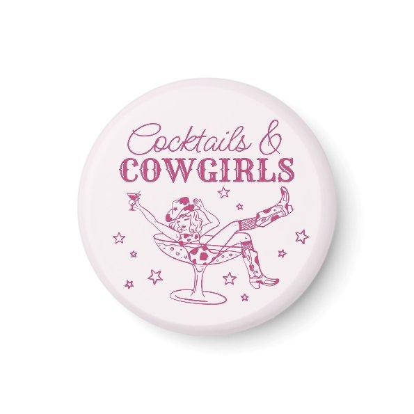 Pink Cocktails and Cowgirls Bachelorette Favors Magnet
