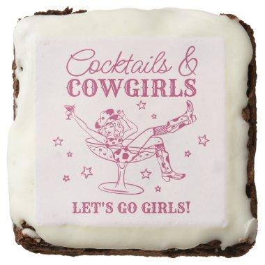 Pink Cocktails and Cowgirls Rodeo Bachelorette Brownie