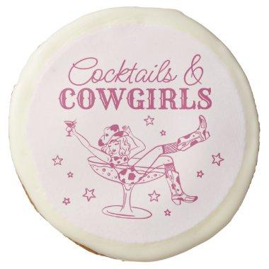 Pink Cocktails and Cowgirls Rodeo Bachelorette Sugar Cookie