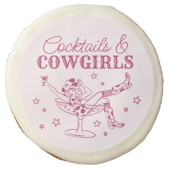 Pink Cocktails and Cowgirls Rodeo Bachelorette Sugar Cookie