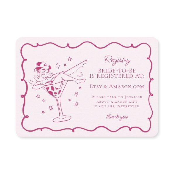 Pink Cocktails and Cowgirls Rodeo Registry Insert