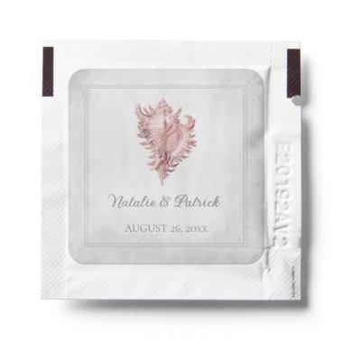 Pink Conch Shell Wedding Hand Sanitizer Packet