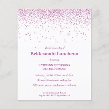Pink Confetti Glitter Bridesmaids Luncheon Wedding
