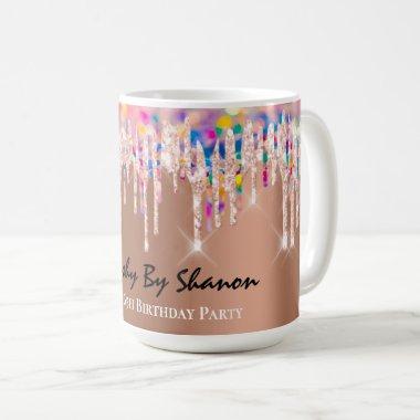 Pink Copper Drips Bridal Shower Sweet 16th Coffee Mug
