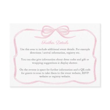 Pink Coquette Bow  Details QR Code Enclosure