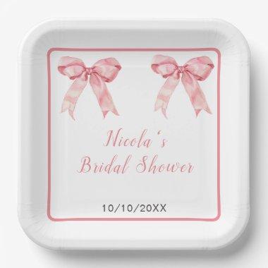 Pink Coquette Bow  Paper Plates