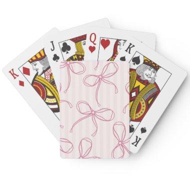 Pink Coquette Bow Pastel Striped Favor Games Poker