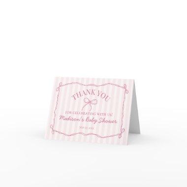 Pink Coquette Bow Pastel Thank You