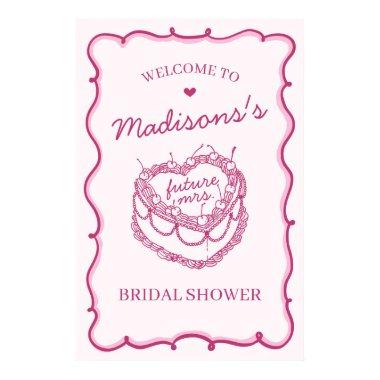 Pink Coquette Cherry Cake  Welcome Poster