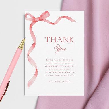 Pink Coquette Ribbon Bow  Thank You