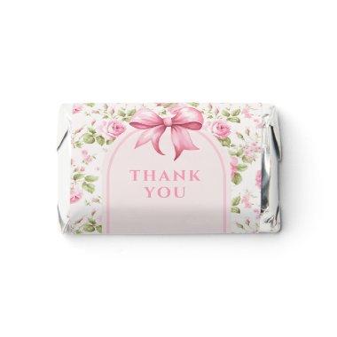 Pink Cottage Rose with Bow Coquette  Hershey's Miniatures