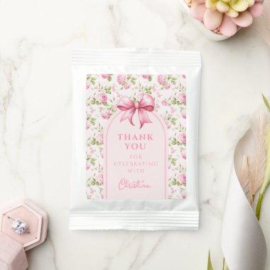 Pink Cottage Rose with Bow Coquette  Lemonade Drink Mix