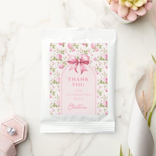 Pink Cottage Rose with Bow Coquette  Lemonade Drink Mix
