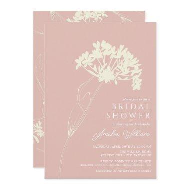 Pink & Cream Modern Floral Bridal Shower Invitations