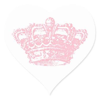 Pink Crown Heart Sticker
