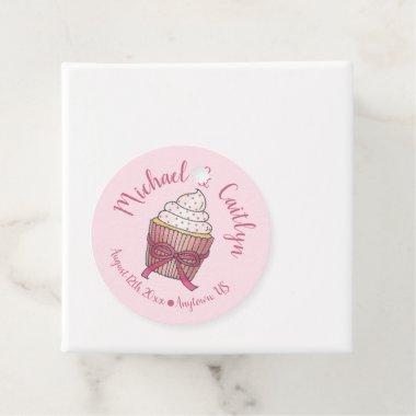 Pink Cupcake Bow Sprinkles Wedding Bridal Shower Favor Tags