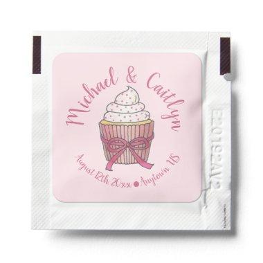 Pink Cupcake Bow Sprinkles Wedding Bridal Shower Hand Sanitizer Packet
