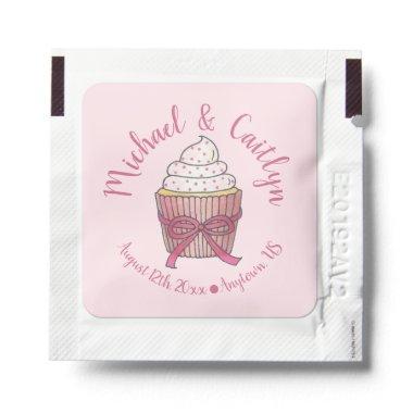 Pink Cupcake Bow Sprinkles Wedding  Hand Sanitizer Packet