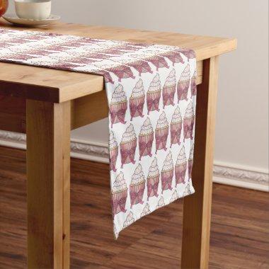 Pink Cupcake Bow Sprinkles Wedding  Short Table Runner
