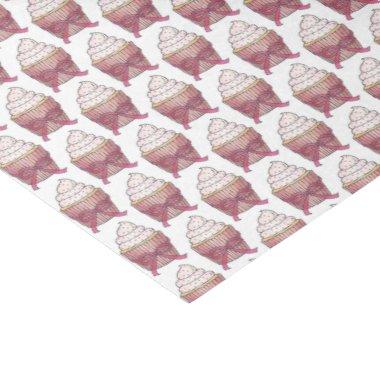 Pink Cupcake Bow Sprinkles Wedding  Tissue Paper
