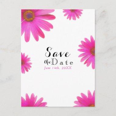 Pink Daisies Floral Daisy Elegant Save the Date Announcement PostInvitations