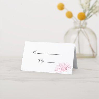 Pink Daisy Effect Floral Wedding Place Invitations