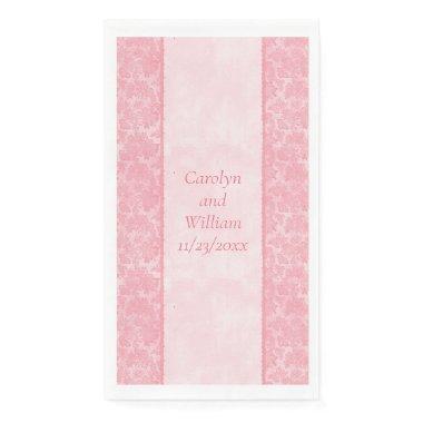 Pink Damask Elegant Wedding Guest Hand Towels
