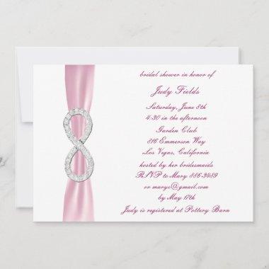Pink Diamond Infinity Bridal Shower Invitations