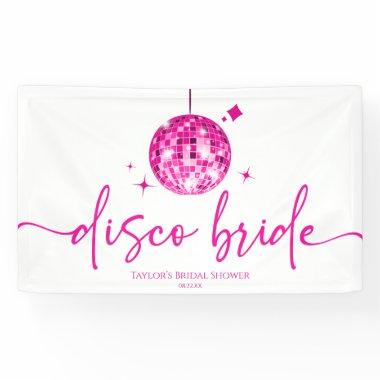 Pink Disco Ball Disco Bride  Banner