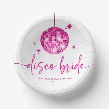 Pink Disco Ball Disco Bride  Paper Bowls