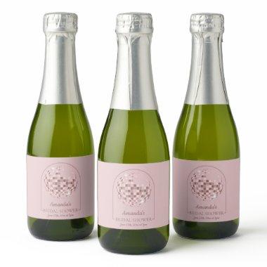 Pink Disco Boogie Bridal Shower Sparkling Wine Label