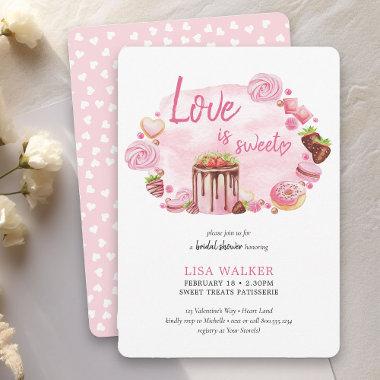 Pink Donut Desserts Valentine Bridal Shower Invitations