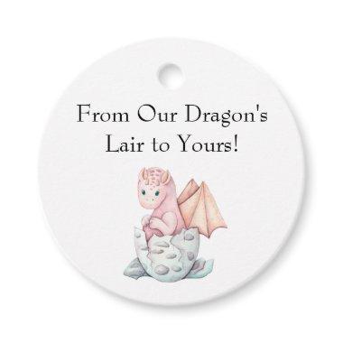 Pink Dragon From Our Dragon's Lair to Yours Favor Tags