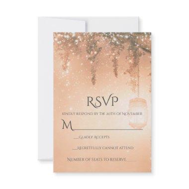 Pink Dreamy Rustic Forest RSVP