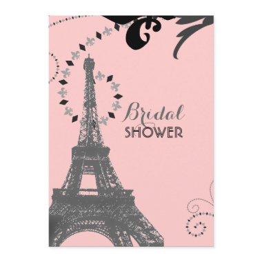 pink eiffel tower vintage paris bridal shower Invitations