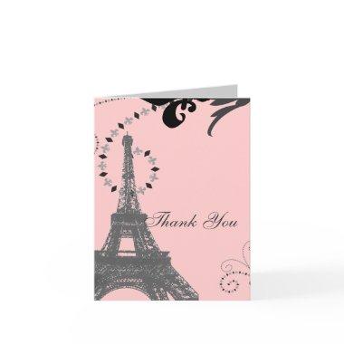 pink eiffel tower vintage paris thank you