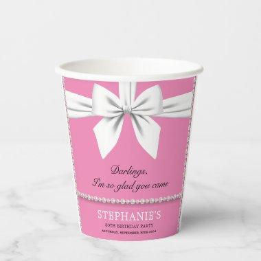 Pink Elegant Fancy Tiffany Birthday Tableware Paper Cups