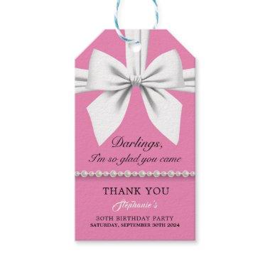 Pink Elegant Fancy Tiffany Birthday Thank You Gift Tags
