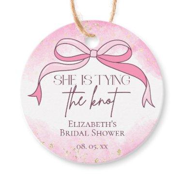 Pink Elegant She is Tying the Knot  Favor Tags