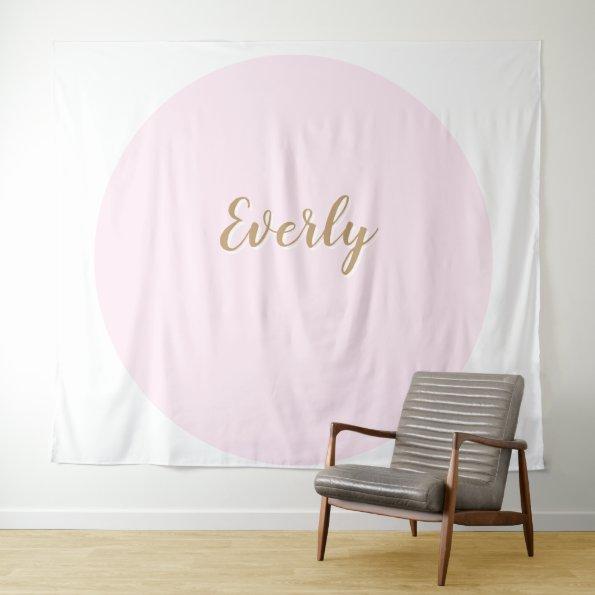 Pink Elegant Simple Script Cake Table Backdrop