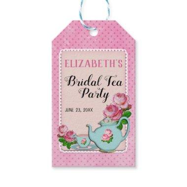 Pink English Cottage Style Bridal Tea Party Shower Gift Tags