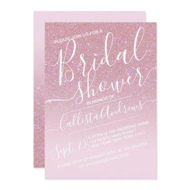 Pink Faux Sparkly Glitter Ombre