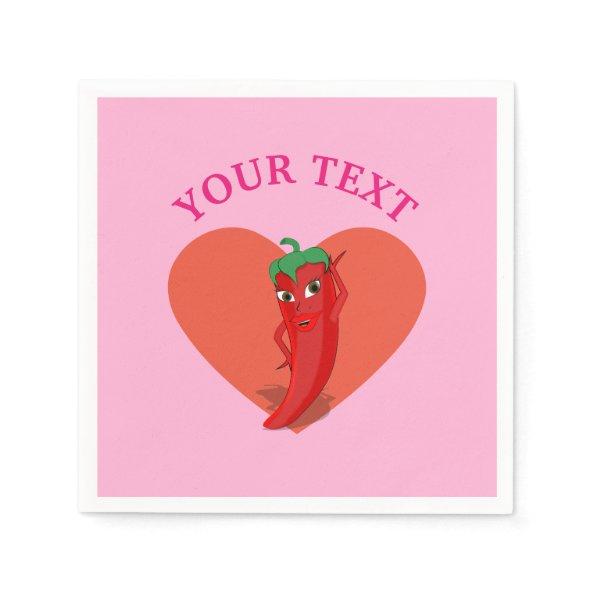 Pink Fiesta  With Red Hot Pepper Diva Napkins