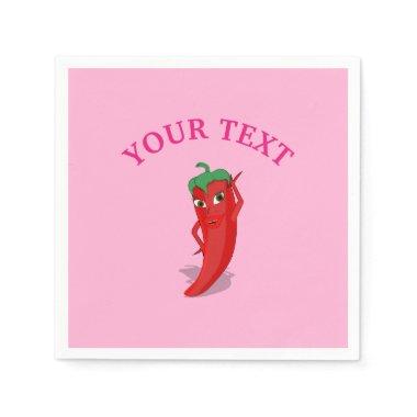 Pink Fiesta  With Red Hot Pepper Diva Napkins