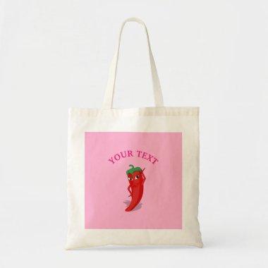 Pink Fiesta Bridal Shower With Red Hot Pepper Diva Tote Bag